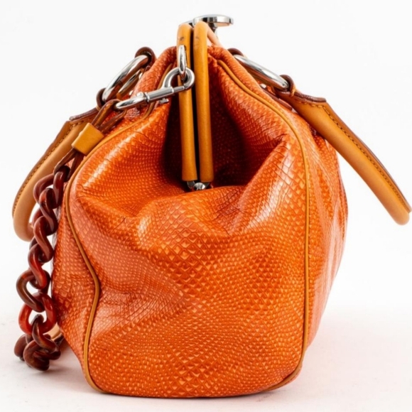 MARC JACOBS Stam CECILIA Embossed SNAKESKIN Two-way Crossbody Top Handle Handbag - Picture 5 of 11